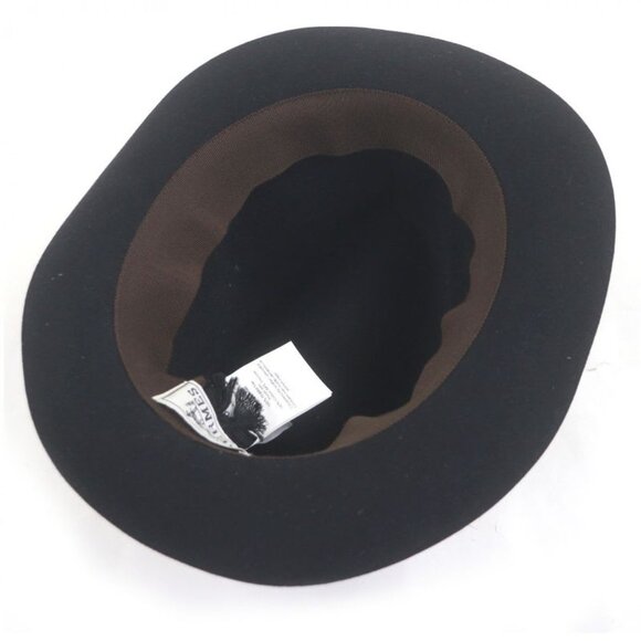 Hermes 100% Lapin Serie Button Hat Fedora Lapin Felt Hat Black 58 main image 7